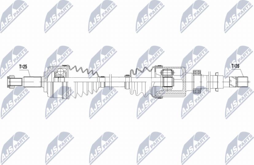 NTY NPW-RE-187 - Приводной вал autospares.lv