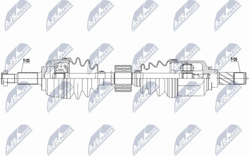 NTY NPW-RE-134 - Приводной вал autospares.lv