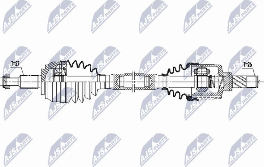 NTY NPW-RE-173 - Приводной вал autospares.lv