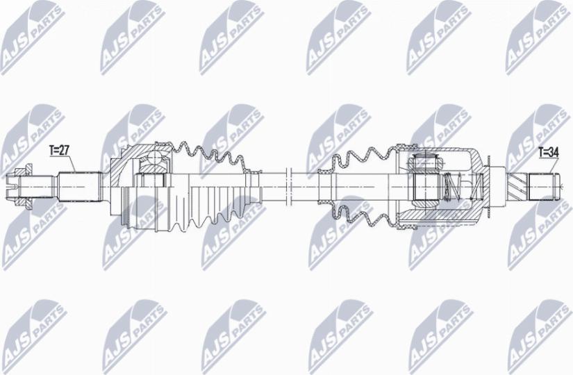 NTY NPW-RE-202 - Приводной вал autospares.lv