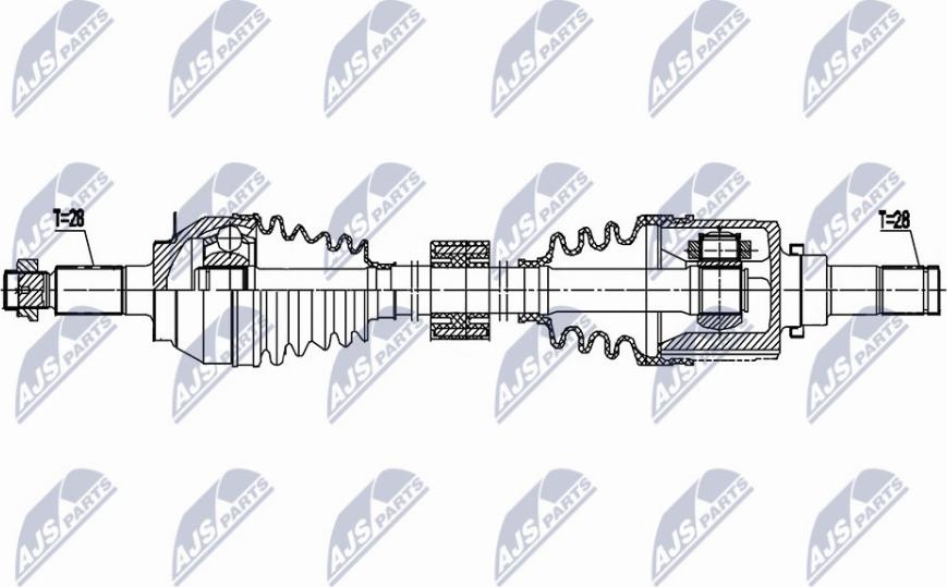 NTY NPW-SU-040 - Приводной вал autospares.lv