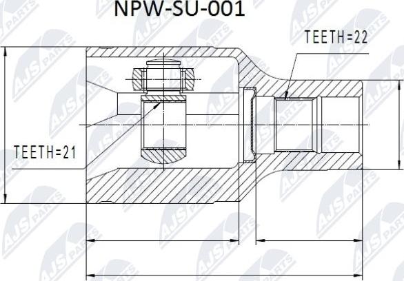 NTY NPW-SU-001 - Шарнирный комплект, ШРУС, приводной вал autospares.lv