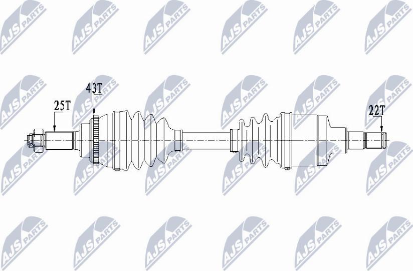 NTY NPW-SU-029 - Приводной вал autospares.lv