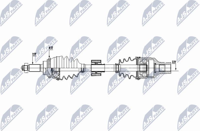 NTY NPW-SU-027 - Приводной вал autospares.lv