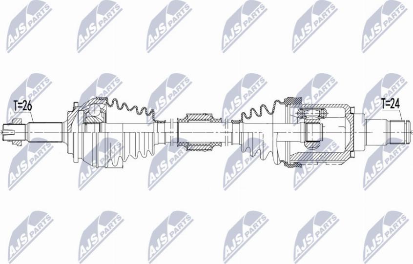 NTY NPW-TY-096 - Приводной вал autospares.lv