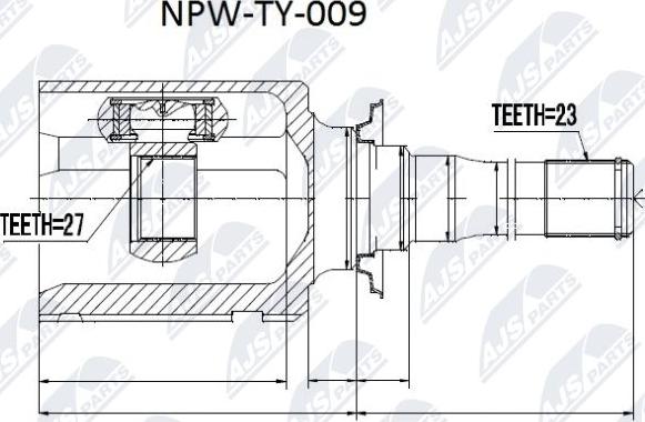 NTY NPW-TY-009 - Шарнирный комплект, ШРУС, приводной вал autospares.lv