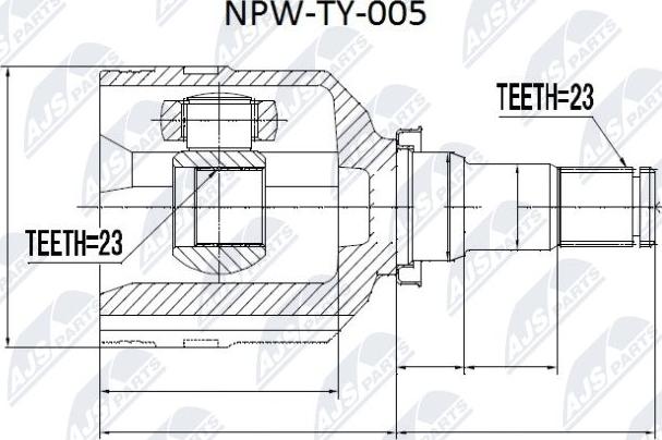 NTY NPW-TY-005 - Шарнирный комплект, ШРУС, приводной вал autospares.lv