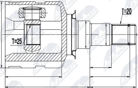 NTY NPW-TY-013 - Шарнирный комплект, ШРУС, приводной вал autospares.lv