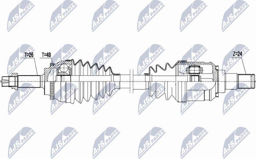 NTY NPW-TY-074 - Приводной вал autospares.lv