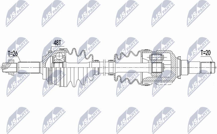 NTY NPW-TY-100 - Приводной вал autospares.lv