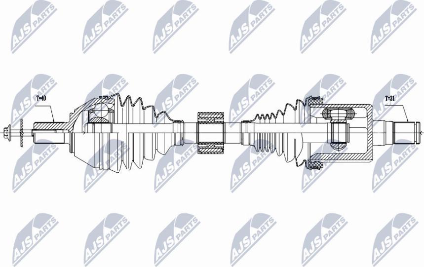 NTY NPW-VV-040 - Приводной вал autospares.lv