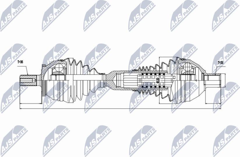 NTY NPW-VV-047 - Приводной вал autospares.lv