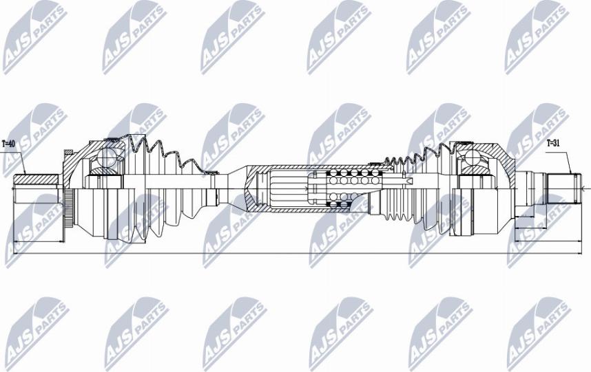 NTY NPW-VV-061 - Приводной вал autospares.lv