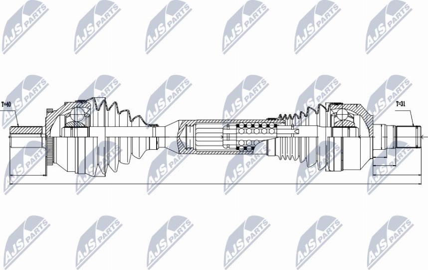 NTY NPW-VV-063 - Приводной вал autospares.lv