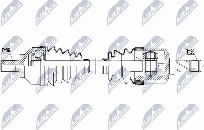 NTY NPW-VV-067 - Приводной вал autospares.lv