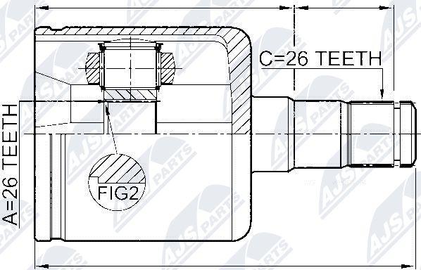 NTY NPW-VV-003 - Шарнирный комплект, ШРУС, приводной вал autospares.lv