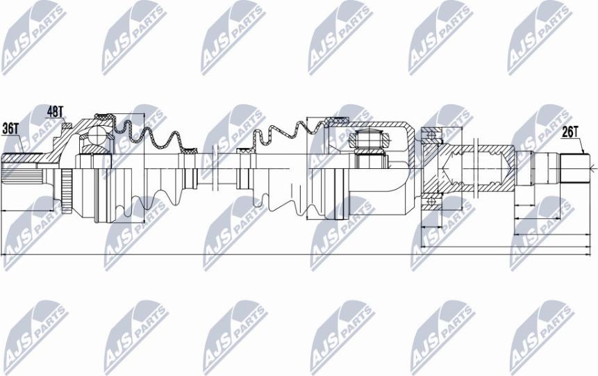 NTY NPW-VV-011 - Приводной вал autospares.lv