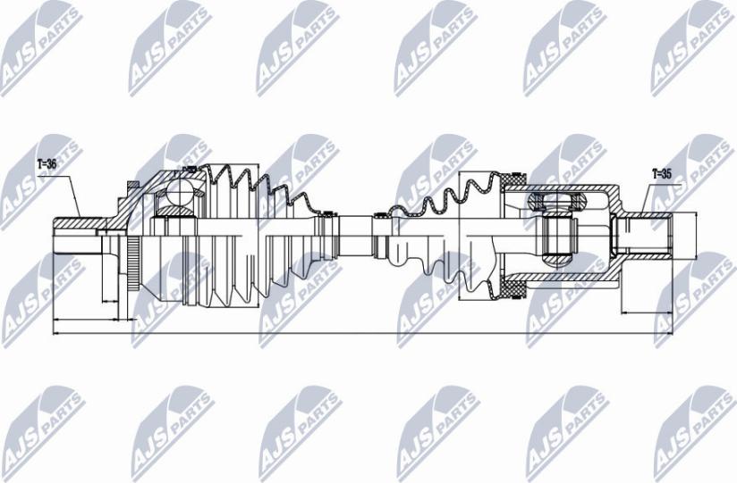 NTY NPW-VV-018 - Приводной вал autospares.lv