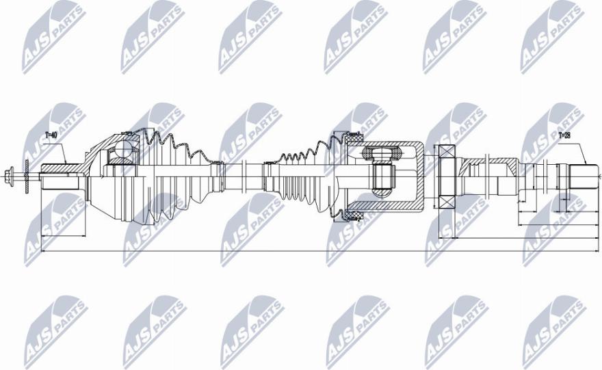 NTY NPW-VV-039 - Приводной вал autospares.lv