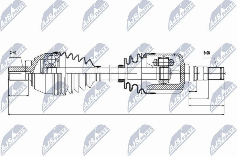 NTY NPW-VV-036 - Приводной вал autospares.lv