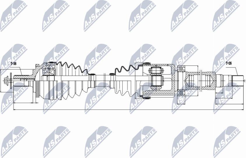 NTY NPW-VV-038 - Приводной вал autospares.lv