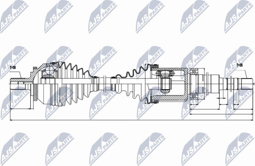 NTY NPW-VV-020 - Приводной вал autospares.lv