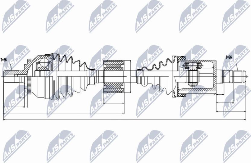 NTY NPW-VV-028 - Приводной вал autospares.lv