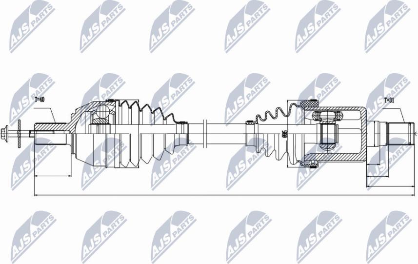 NTY NPW-VV-023 - Приводной вал autospares.lv