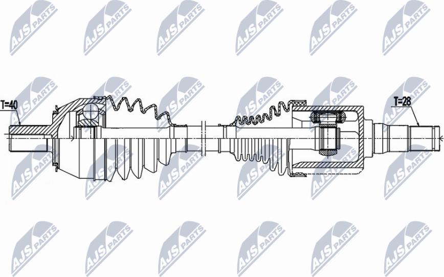 NTY NPW-VV-143 - Приводной вал autospares.lv