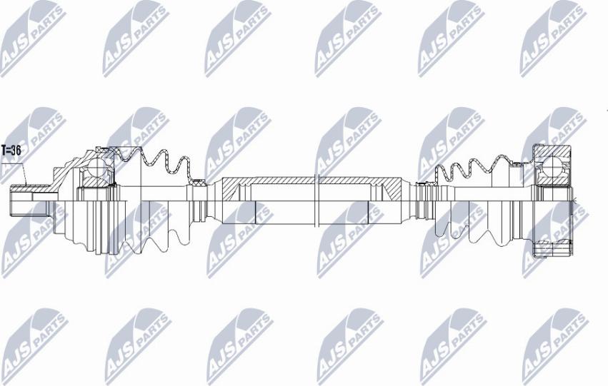 NTY NPW-VW-058 - Приводной вал autospares.lv