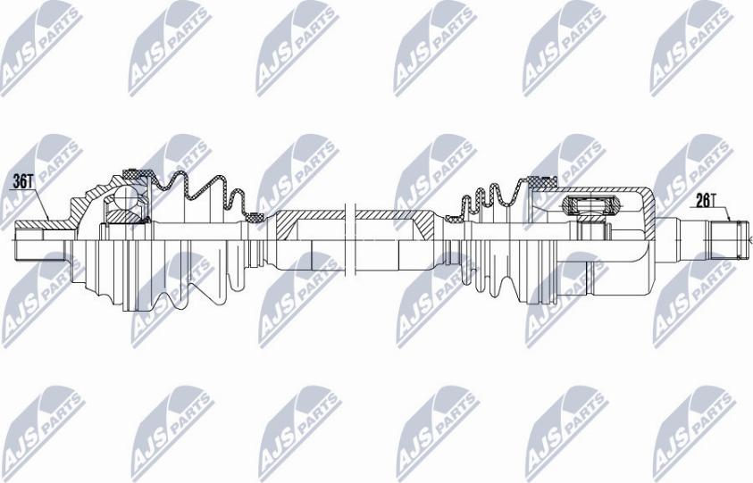 NTY NPW-VW-053 - Приводной вал autospares.lv