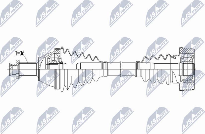 NTY NPW-VW-069 - Приводной вал autospares.lv