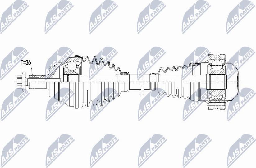 NTY NPW-VW-063 - Приводной вал autospares.lv