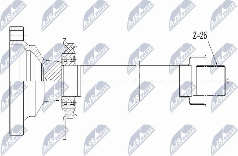 NTY NPW-VW-004R1 - Полуосевой вал, дифференциал autospares.lv