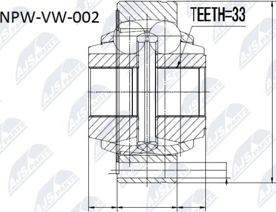 NTY NPW-VW-002 - Шарнирный комплект, ШРУС, приводной вал autospares.lv