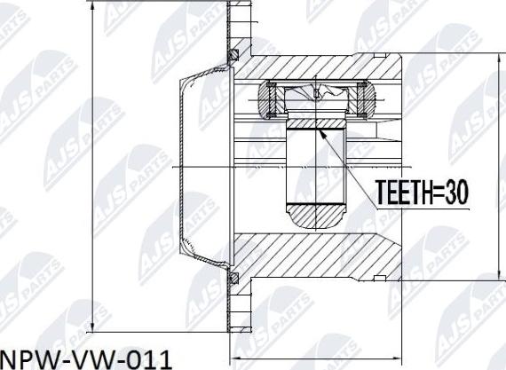 NTY NPW-VW-011 - Шарнирный комплект, ШРУС, приводной вал autospares.lv