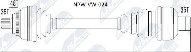 NTY NPW-VW-024 - Приводной вал autospares.lv