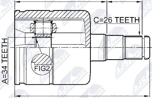 NTY NPW-VW-025 - Шарнирный комплект, ШРУС, приводной вал autospares.lv