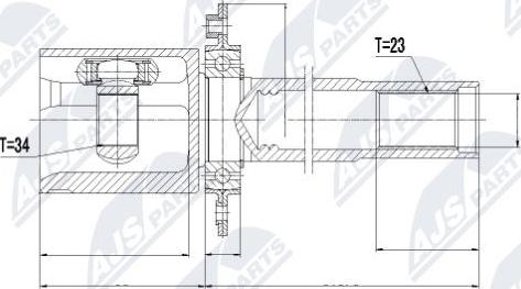 NTY NPW-VW-026 - Шарнирный комплект, ШРУС, приводной вал autospares.lv