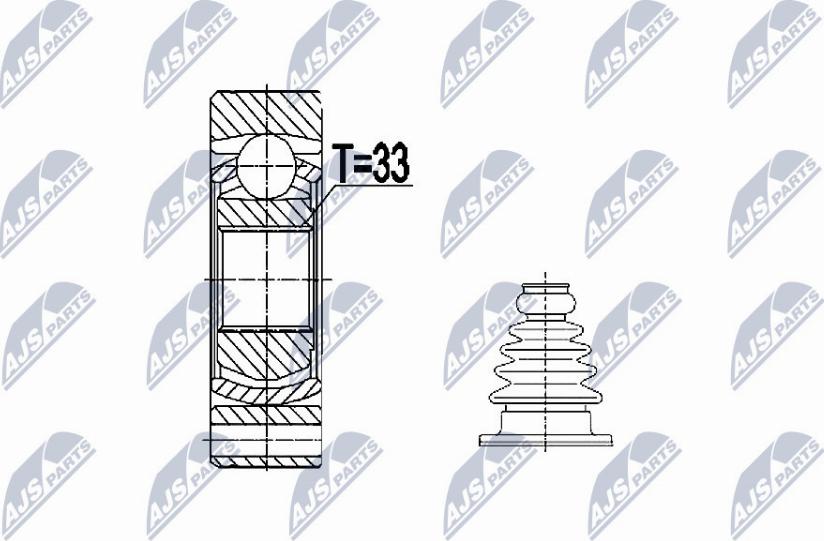 NTY NPW-VW-074 - Шарнирный комплект, ШРУС, приводной вал autospares.lv