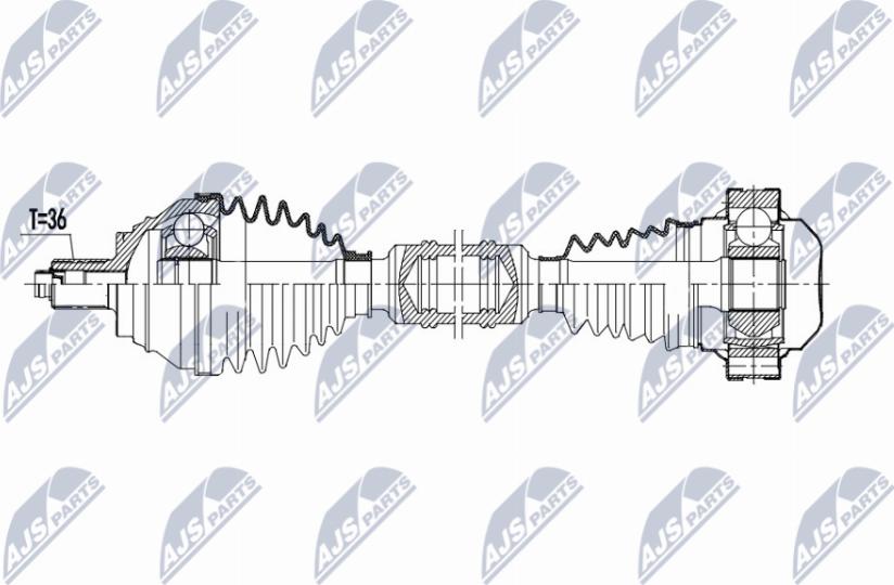 NTY NPW-VW-193 - Приводной вал autospares.lv