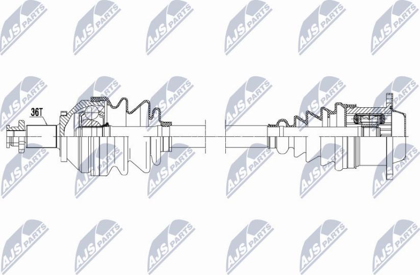 NTY NPW-VW-145 - Приводной вал autospares.lv