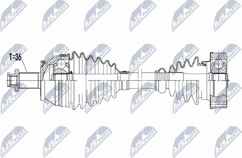 NTY NPW-VW-143 - Приводной вал autospares.lv