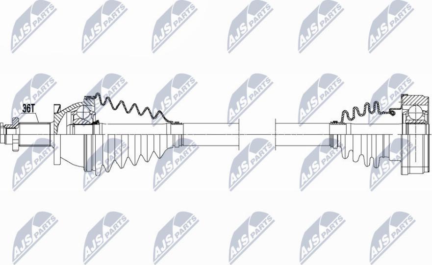 NTY NPW-VW-105 - Приводной вал autospares.lv