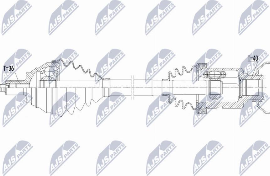 NTY NPW-VW-183 - Приводной вал autospares.lv