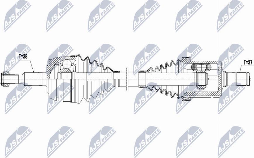 NTY NPW-VW-129 - Приводной вал autospares.lv