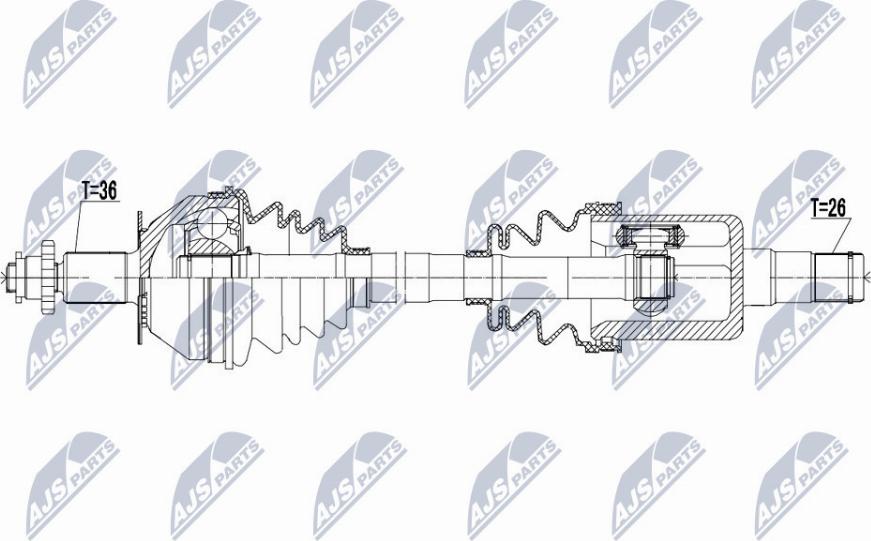 NTY NPW-VW-125 - Приводной вал autospares.lv