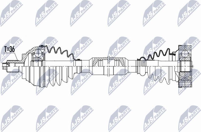 NTY NPW-VW-171 - Приводной вал autospares.lv