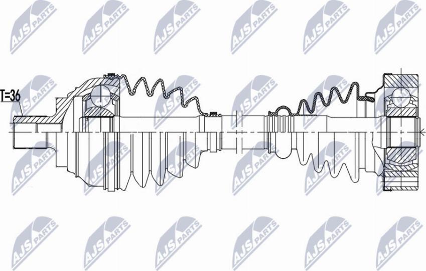 NTY NPW-VW-172 - Приводной вал autospares.lv