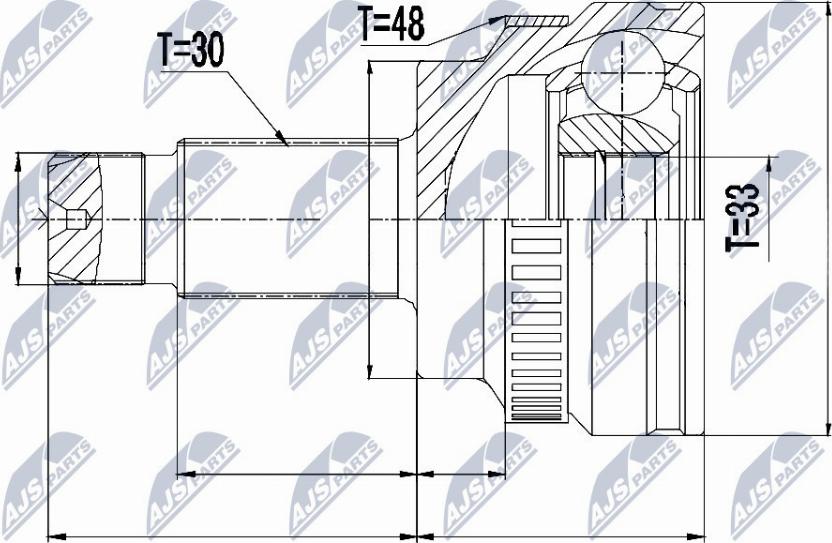 NTY NPZ-BM-010 - Шарнирный комплект, ШРУС, приводной вал autospares.lv